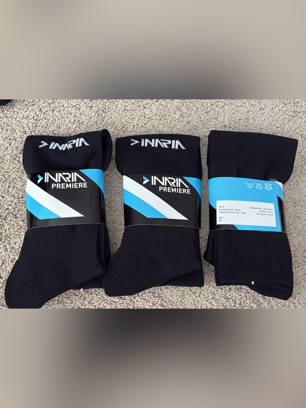 Premiere Kids Black Crew Socks - 3-Pack
